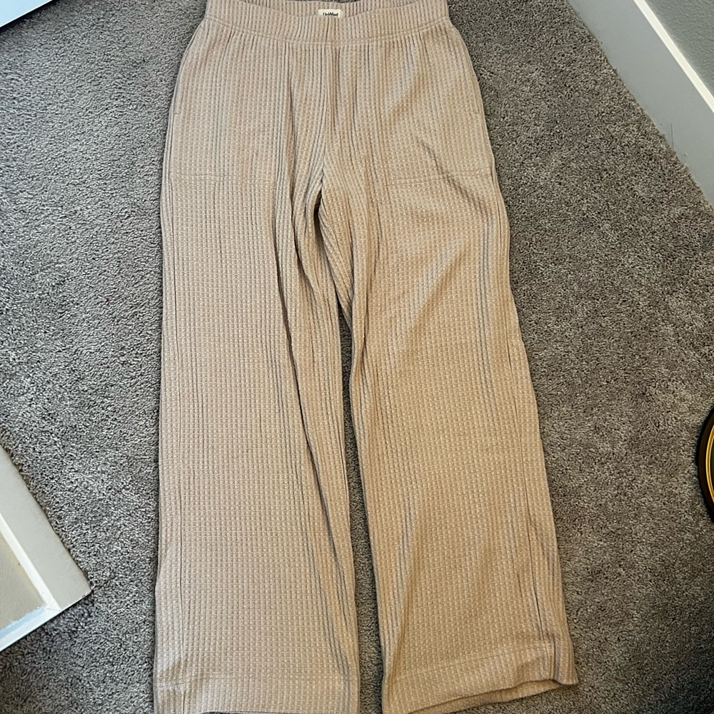 UpWest Ribbed Lounge Pants in Light Tan